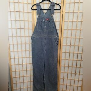 Dickies Blue and White Striped Overalls